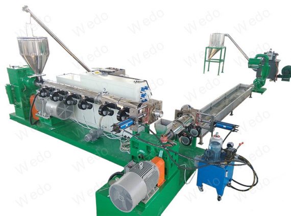 HDPE PP waste plastic flakes pelletizing recycling machine